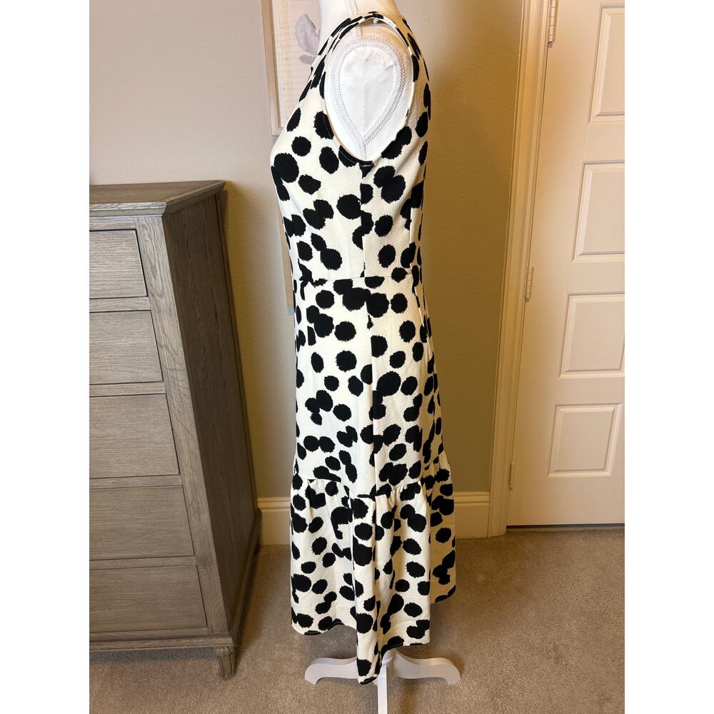Who What Wear | Black/Cream Drop Waist Polka Dot Dress | Small - Picture 9 of 15